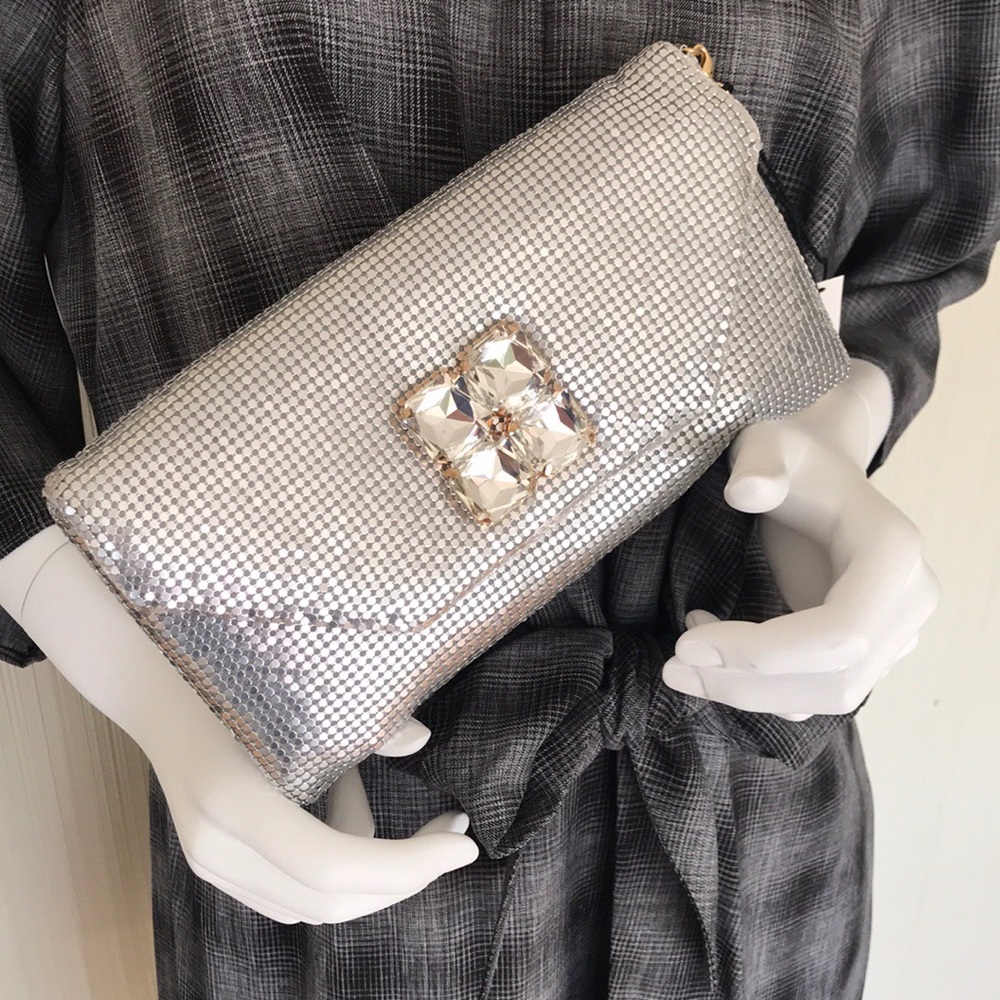 Kate Landry Metallic Mesh Clutch